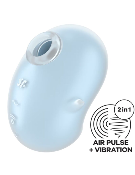 SATISFYER - CUTIE GHOST VIBRADOR LAY-ON AZUL CLARO