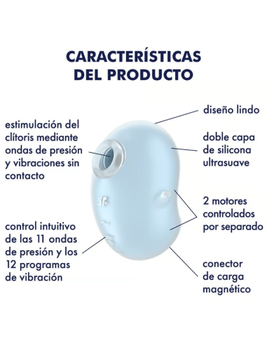 SATISFYER - CUTIE GHOST VIBRADOR LAY-ON AZUL CLARO