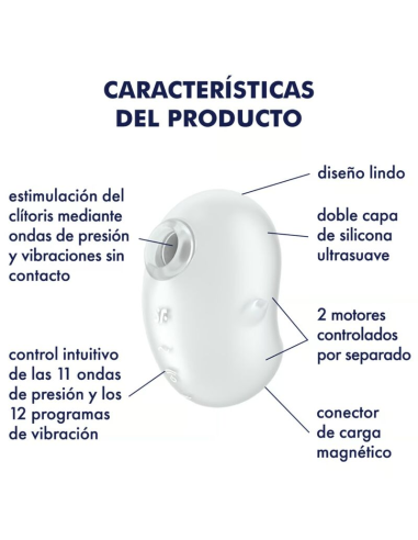 SATISFYER - CUTIE GHOST VIBRADOR LAY-ON BLANCO