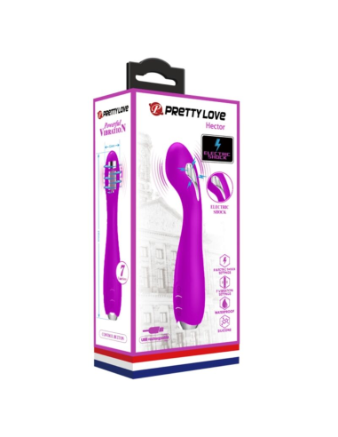PRETTY LOVE - HECTOR VIBRADOR ELECTROSHOCK RECARGABLE and IMPERMEABLE MORADO