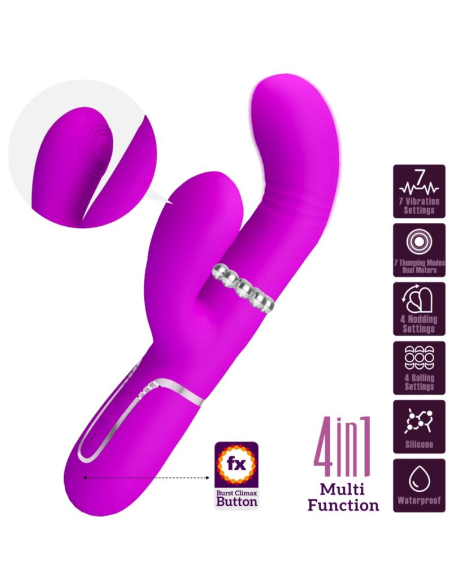 PRETTY LOVE - VIBRADOR PUNTO G MULTIFUNCIÓN FUCSIA