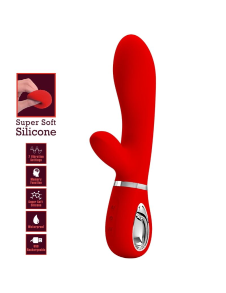 PRETTY LOVE - THOMAS VIBRADOR PUNTO G MULTIFUNCIÓN ROJO