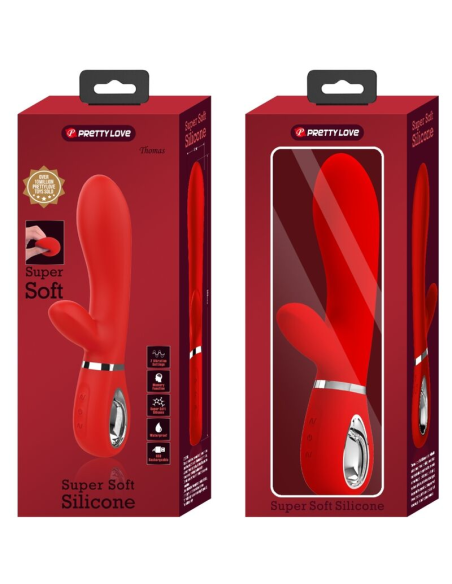 PRETTY LOVE - THOMAS VIBRADOR PUNTO G MULTIFUNCIÓN ROJO