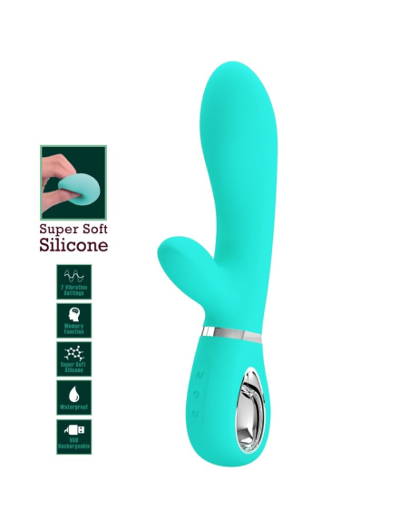 PRETTY LOVE - THOMAS VIBRADOR PUNTO G MULTIFUNCIÓN VERDE AGUA