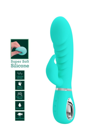 PRETTY LOVE - PRESCOTT VIBRADOR PUNTO G MULTIFUNCIÓN VERDE AGUA