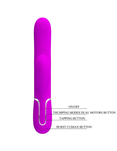 PRETTY LOVE - PERLITA VIBRADOR PUNTO G 3 EN 1 MULTIFUNCIÓN VIOETA