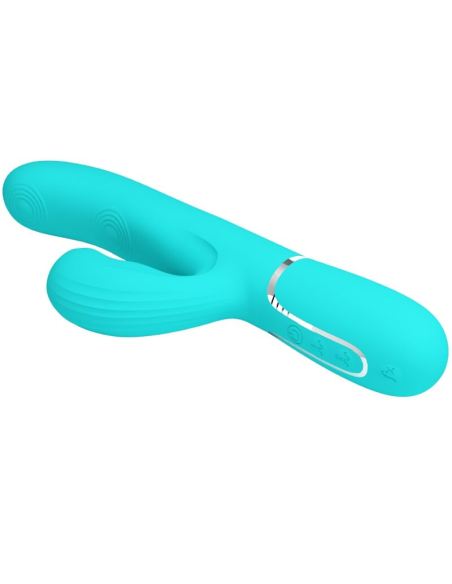 PRETTY LOVE - PERLITA VIBRADOR PUNTO G 3 EN 1 MULTIFUNCIÓN VERDE AGUA