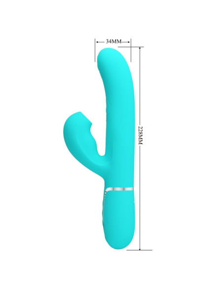 PRETTY LOVE - PERLITA VIBRADOR PUNTO G 3 EN 1 MULTIFUNCIÓN VERDE AGUA