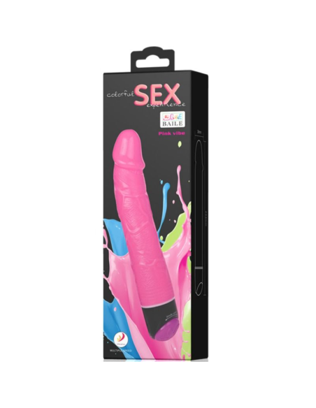 BAILE - COLORFUL SEX VIBRADOR REALÍSTICO ROSA 23 CM