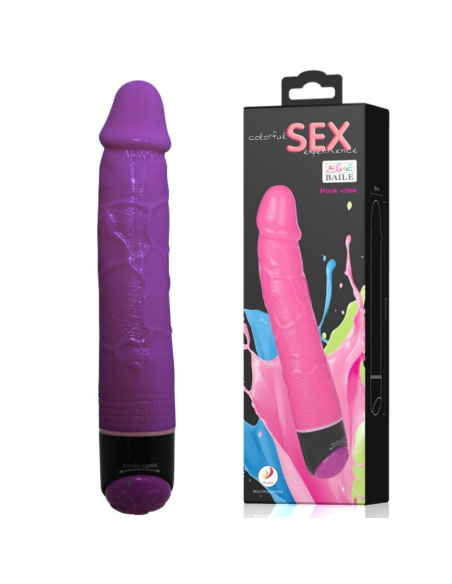 BAILE - COLORFUL SEX VIBRADOR REALÍSTICO LILA 23 CM