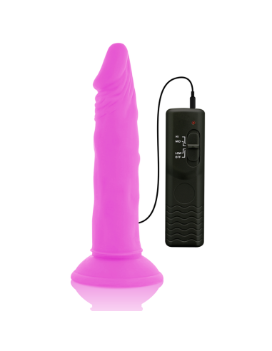 DIVERSIA - DILDO REALÍSTICO FLEXIBLE CON VIBRACIÓN LILA 23 CM -O- 4.3 CM