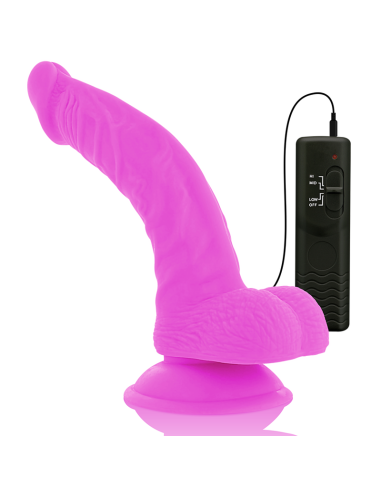 DIVERSIA - DILDO REALÍSTICO FLEXIBLE CON VIBRACIÓN LILA 21.5 CM -O- 4.5 CM