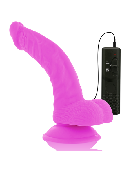 DIVERSIA - DILDO REALÍSTICO FLEXIBLE CON VIBRACIÓN LILA 21.5 CM -O- 4.5 CM