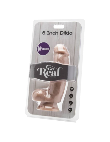 GET REAL - DILDO 12 CM CON TESTÍCULOS VIBRADOR NATURAL