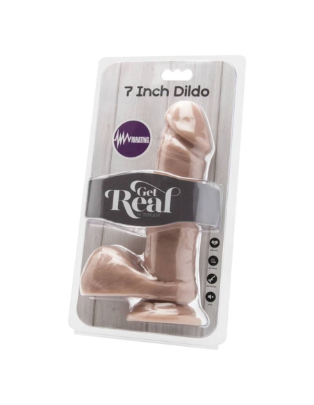 GET REAL - DILDO 18 CM CON TESTÍCULOS VIBRADOR NATURAL