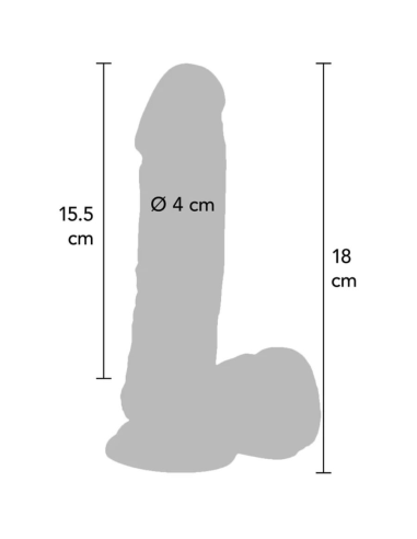 GET REAL - DILDO 18 CM CON TESTÍCULOS VIBRADOR NATURAL