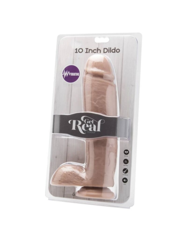 GET REAL - DILDO 25,5 CM CON TESTÍCULOS VIBRADOR NATURAL