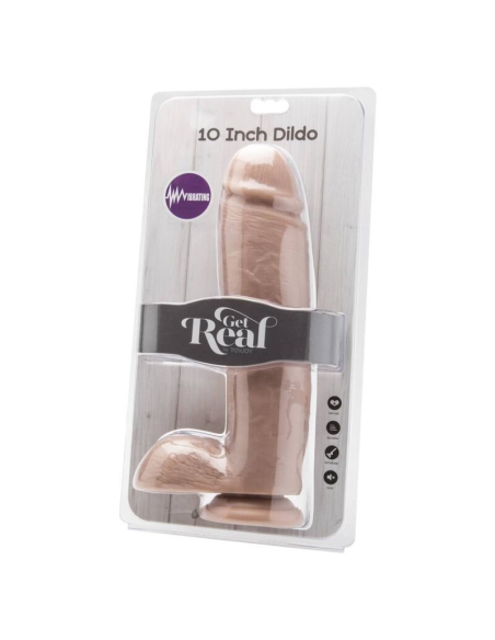 GET REAL - DILDO 25,5 CM CON TESTÍCULOS VIBRADOR NATURAL