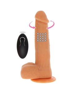 GET REAL - DILDO VIBRADOR CON BOLAS GIRATORIAS NATURAL
