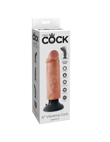 KING COCK - DILDO VIBRADOR 15.24 CM NATURAL