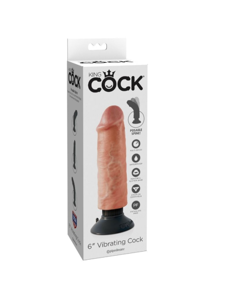 KING COCK - DILDO VIBRADOR 15.24 CM NATURAL