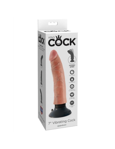 KING COCK - DILDO VIBRADOR 17.78 CM NATURAL