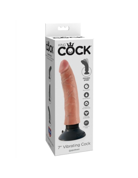 KING COCK - DILDO VIBRADOR 17.78 CM NATURAL
