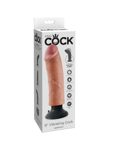 KING COCK - DILDO VIBRADOR 20.32 CM NATURAL