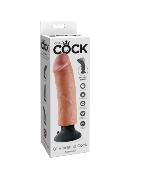 KING COCK - DILDO VIBRADOR 20.32 CM NATURAL