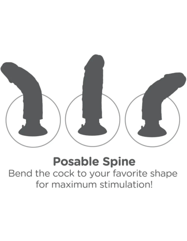 KING COCK - DILDO VIBRADOR MARRÓN 20.32 CM