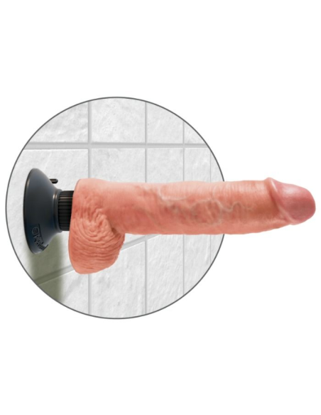 KING COCK - DILDO VIBRADOR CON TESTÍCULOS 25.5 CM COLOR NATURAL