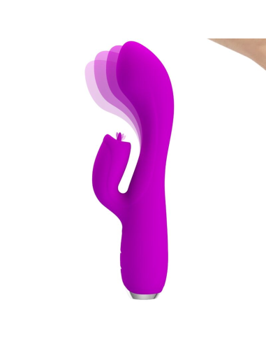 PRETTY LOVE - GLORIA VIBRADOR CONEJO RECARGABLE-IMPERMEABLE MORADO