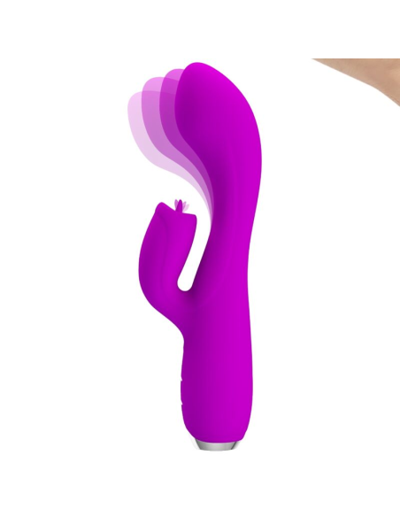 PRETTY LOVE - GLORIA VIBRADOR CONEJO RECARGABLE-IMPERMEABLE MORADO