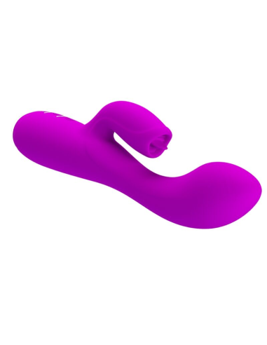 PRETTY LOVE - GLORIA VIBRADOR CONEJO RECARGABLE-IMPERMEABLE MORADO