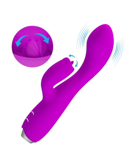 PRETTY LOVE - GLORIA VIBRADOR CONEJO RECARGABLE-IMPERMEABLE MORADO