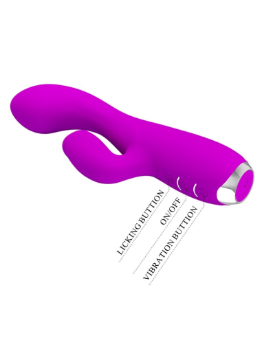 PRETTY LOVE - GLORIA VIBRADOR CONEJO RECARGABLE-IMPERMEABLE MORADO