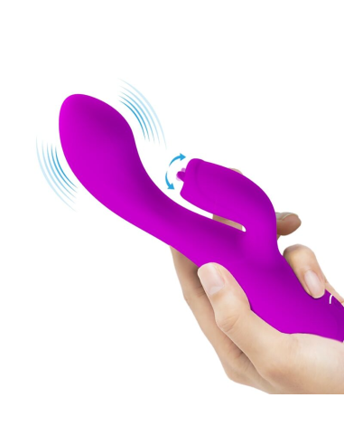 PRETTY LOVE - GLORIA VIBRADOR CONEJO RECARGABLE-IMPERMEABLE MORADO
