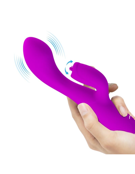 PRETTY LOVE - GLORIA VIBRADOR CONEJO RECARGABLE-IMPERMEABLE MORADO