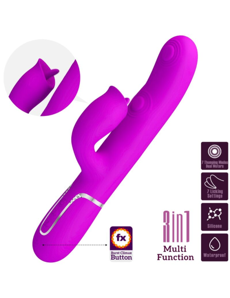 PRETTY LOVE - VIBRADOR RABBIT CON LICKING FUCSIA