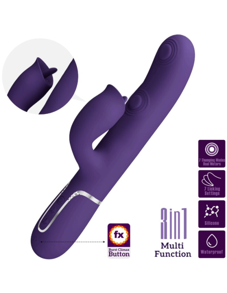 PRETTY LOVE - VIBRADOR RABBIT CON LICKING MORADO