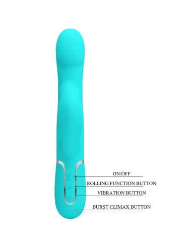 PRETTY LOVE - VIBRADOR RABBIT PERLAS VERDE AGUA