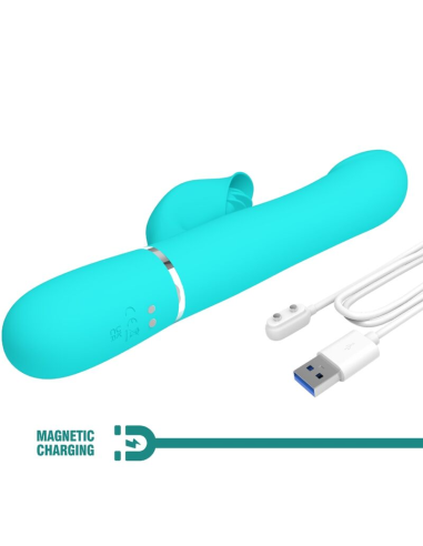 PRETTY LOVE - VIBRADOR RABBIT PERLAS VERDE AGUA