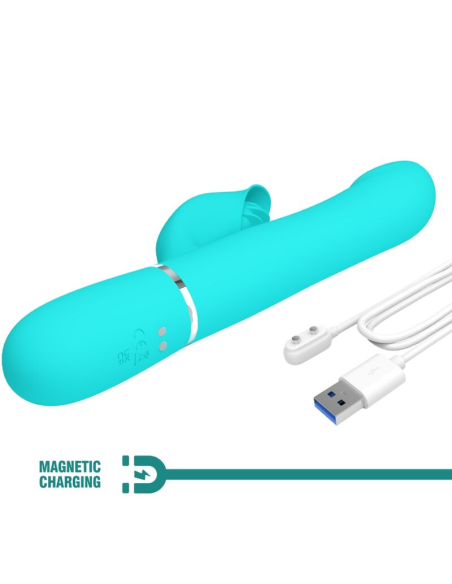 PRETTY LOVE - VIBRADOR RABBIT PERLAS VERDE AGUA