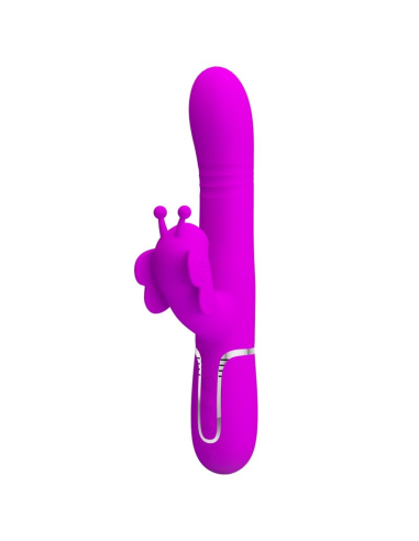 PRETTY LOVE - VIBRADOR RABBIT MULTIFUNCIÓN 4 EN 1 MARIPOSA FUCSIA