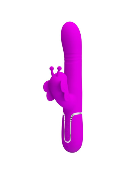 PRETTY LOVE - VIBRADOR RABBIT MULTIFUNCIÓN 4 EN 1 MARIPOSA FUCSIA