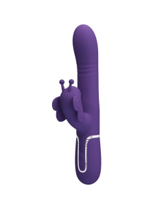 PRETTY LOVE - VIBRADOR RABBIT MULTIFUNCIÓN 4 EN 1 MARIPOSA MORADO