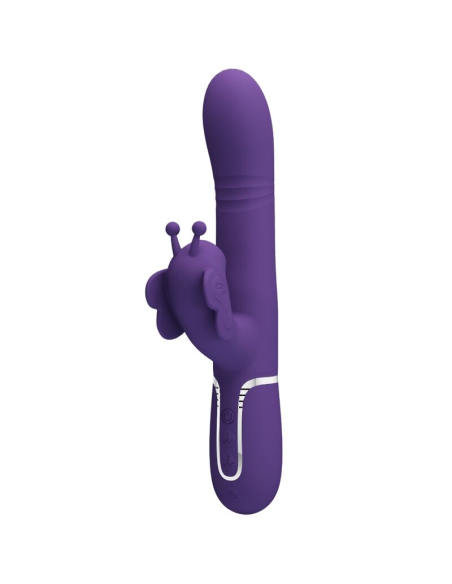 PRETTY LOVE - VIBRADOR RABBIT MULTIFUNCIÓN 4 EN 1 MARIPOSA MORADO