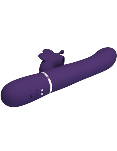 PRETTY LOVE - VIBRADOR RABBIT MULTIFUNCIÓN 4 EN 1 MARIPOSA MORADO