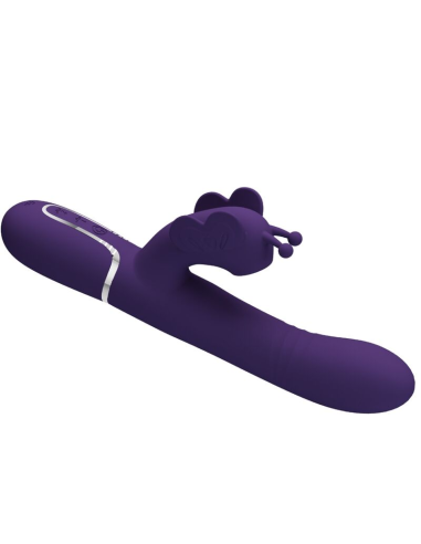 PRETTY LOVE - VIBRADOR RABBIT MULTIFUNCIÓN 4 EN 1 MARIPOSA MORADO