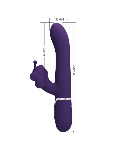 PRETTY LOVE - VIBRADOR RABBIT MULTIFUNCIÓN 4 EN 1 MARIPOSA MORADO